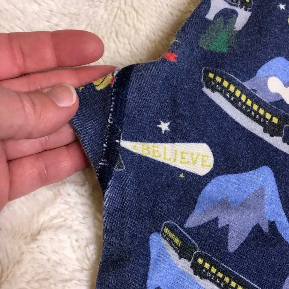 Hanna Andersson Polar Express Christmas blue train pajama set size 150 or US 12